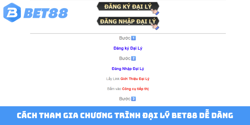Cách tham gia chương trình đại lý BET88 dễ dàng